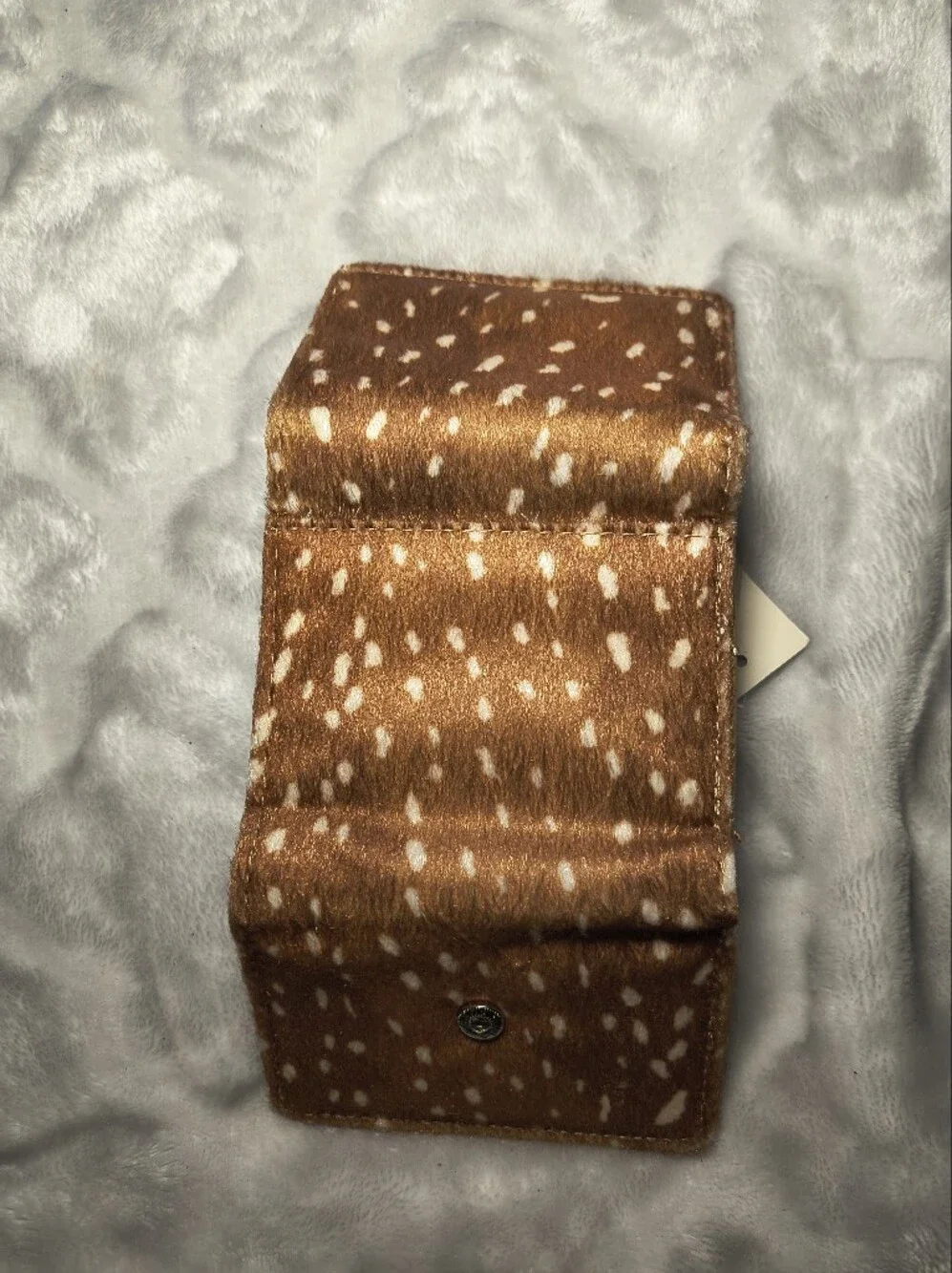 No Boundaries Womens Animal Print Doe Fuzzy Wallet NWT